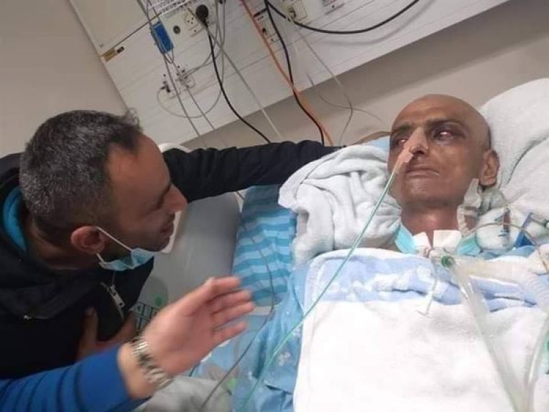 الأسير المريض بالسرطان حسين مسالمة (38 عاماً) من مدينة بيت لحم، بعد قرار الإفراج عنه